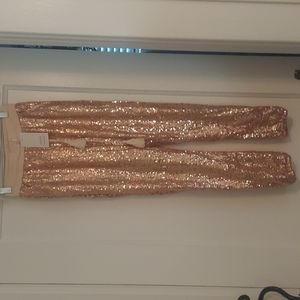 Rose gold sequin jogger pant